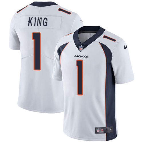 Nike Broncos #1 Marquette King White Men's Stitched NFL Vapor Untouchable Limited Jersey - Click Image to Close